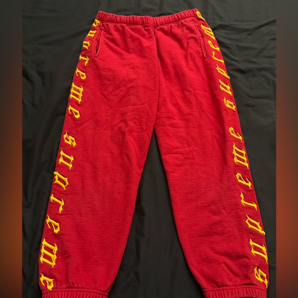 Supreme Red Sweatpants with gold embroidery Size S Men’s